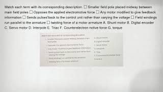 Match each term with its corresponding description. square Smaller field pole placed midway between