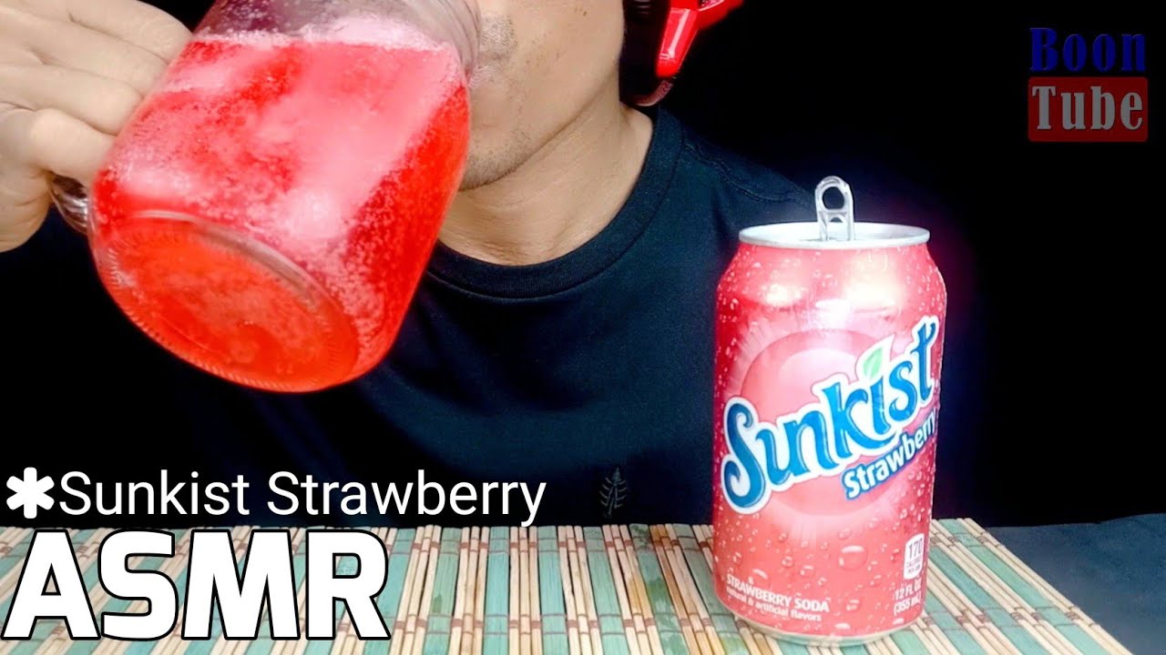 ASMR Drinking Sunkist Strawberry ~EXTREME Fizzy & Crunch | EP.124I BoonTube