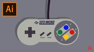 Super Nintendo SNES game controller Vector Art Adobe Illustrator CC 2020 Tutorial