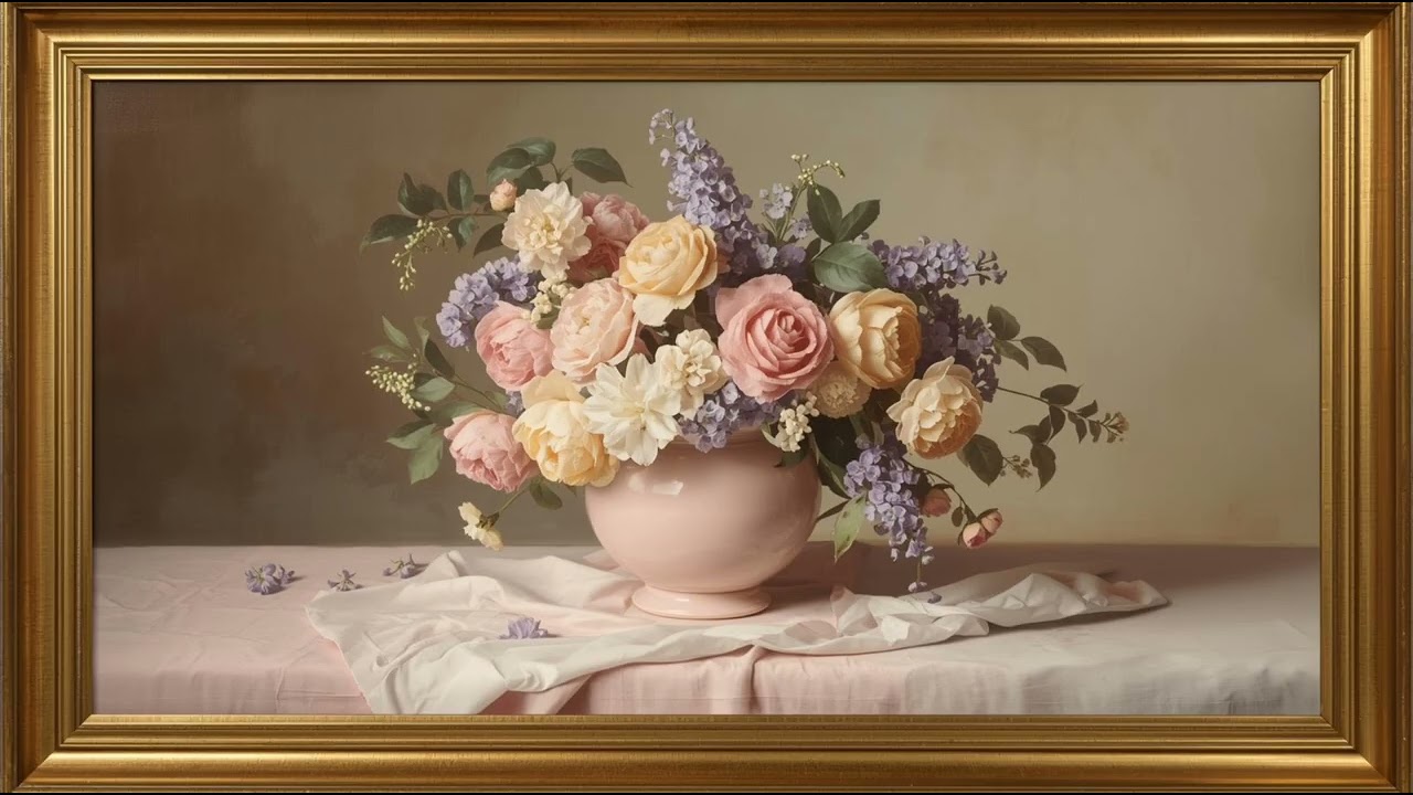 A Gentle Blooming Silence | Art Frame Painting | Full HD 1080p 
