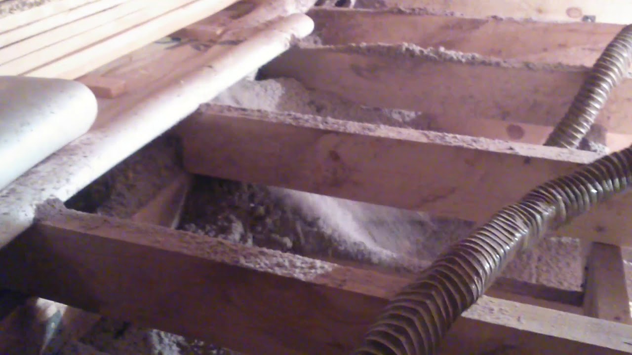 Утепление эковатой перекрытия чердака - YouTube