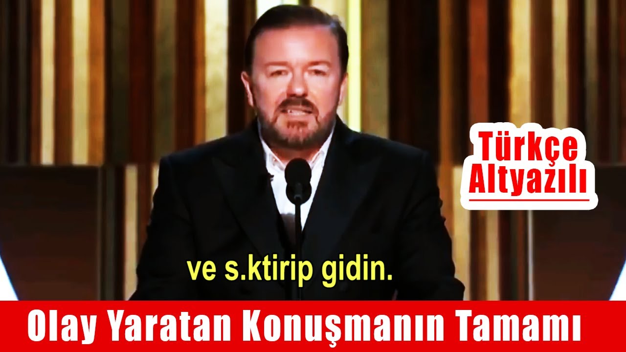 ⁣Ricky Gervais'in Olay Yaratan 2020 Altın Küre Konuşmasının Tamamı (Türkçe Altyazılı)