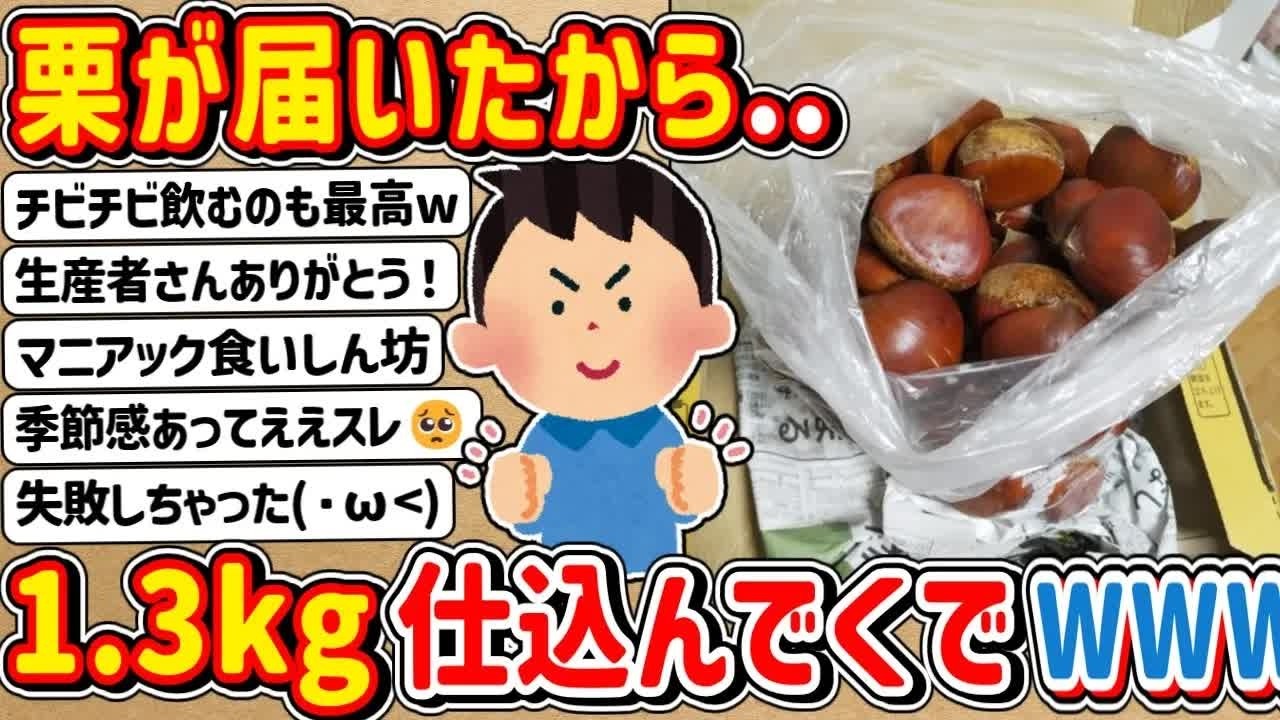2ch】秋の味覚！栗が1 3kg届いたから仕込んでくで～wwwww - YouTube