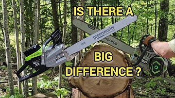 Ego CS2000 vs Greenworks HOG on a 24" oak log #cordless #chainsaw #power