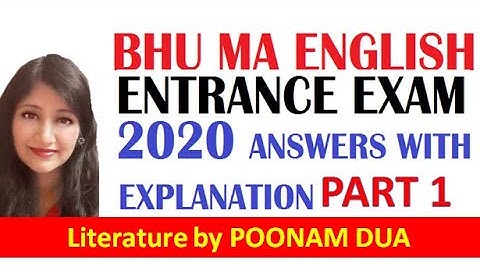 BHU 2020 PART 1 Q 1 to 30 MA English Entrance PET Question Paper Answer key Full Explanation