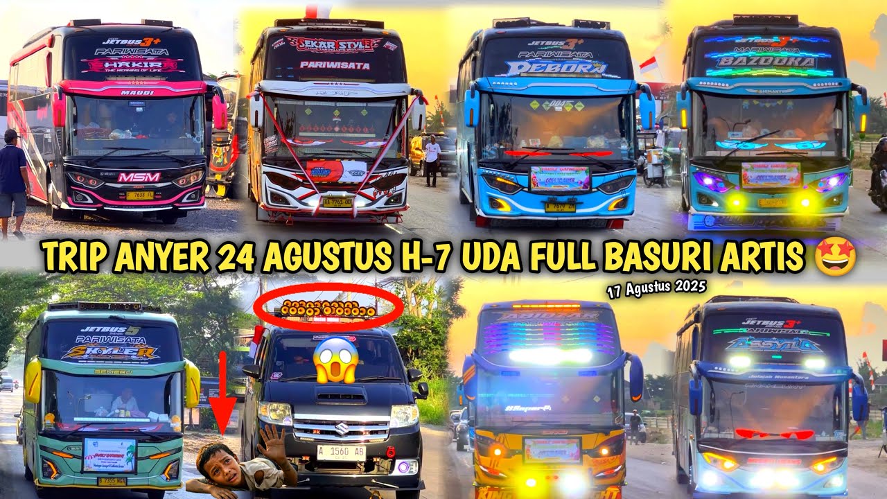 RAME FULL BUS TELOLET BASURI🥳 Hunting Bus Trip Anyer  Di Pusat Oleh Oleh CM7👏