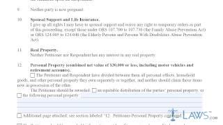 Oregon Petition For Summary Dissolution Of Marriage 1A