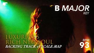 [B Major] Neo-Soul Blues Backing Track | Luxurious Rich Tone + Scale Map (93 BPM) screenshot 5