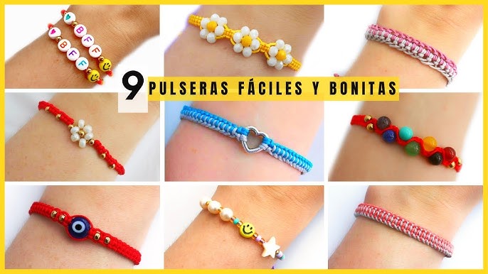 Como hacer pulseras de hilo con letras para parejas fácil y rápido tutorial  / #pulserasdeparejas 