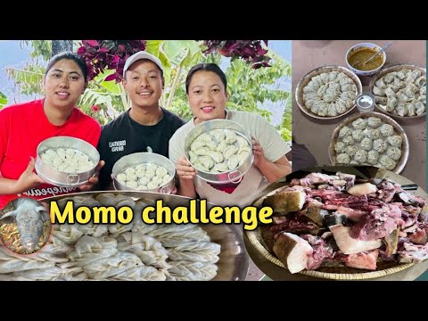 Momo challenge😛🤗#challenge#villagevlog #entertainment #rurallife#villagelife#mukbang