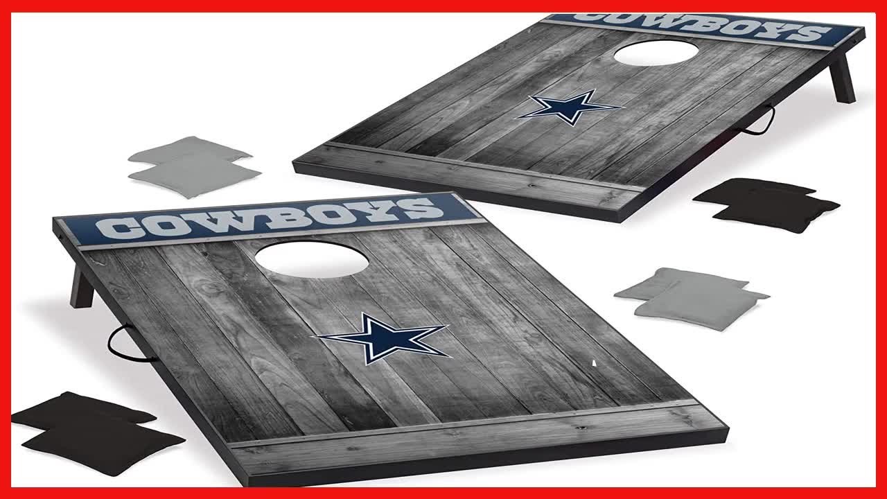 Wild Sports NFL Officially Licensed Football Cornhole Boards, 2' x 3' Grey MDF Wood Design Comes