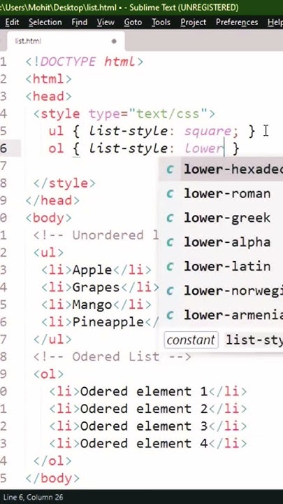 How to change odered list bullet point in html css #csstutorial #css # ...