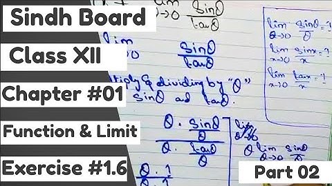 Math Class 12 | Exercise 1.6|Chapter#1 Function & limit| Part#02 | Sindh Text Board