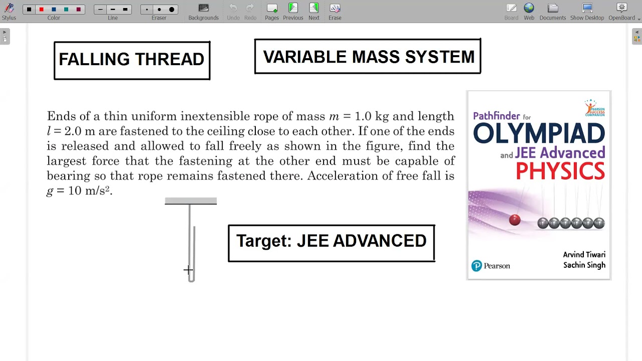Falling chain, a variable mass system