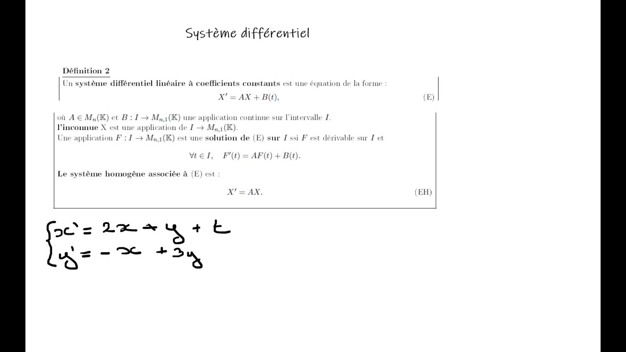 Système différentiel (partie 1) - Cours PT Eucalyptus