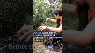 Hikers Scale Steep Slope In Hong Kongs Ocean Park