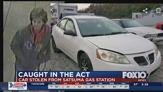 Caught in the Act: Car stolen from Satsuma gas station