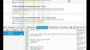 Highlight nodes that match a selector in the FirefoxDevTools Style Editor