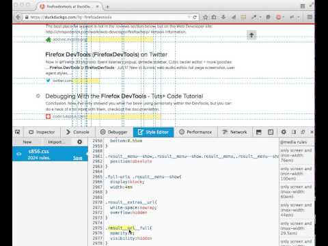 Highlight nodes that match a selector in the FirefoxDevTools Style Editor