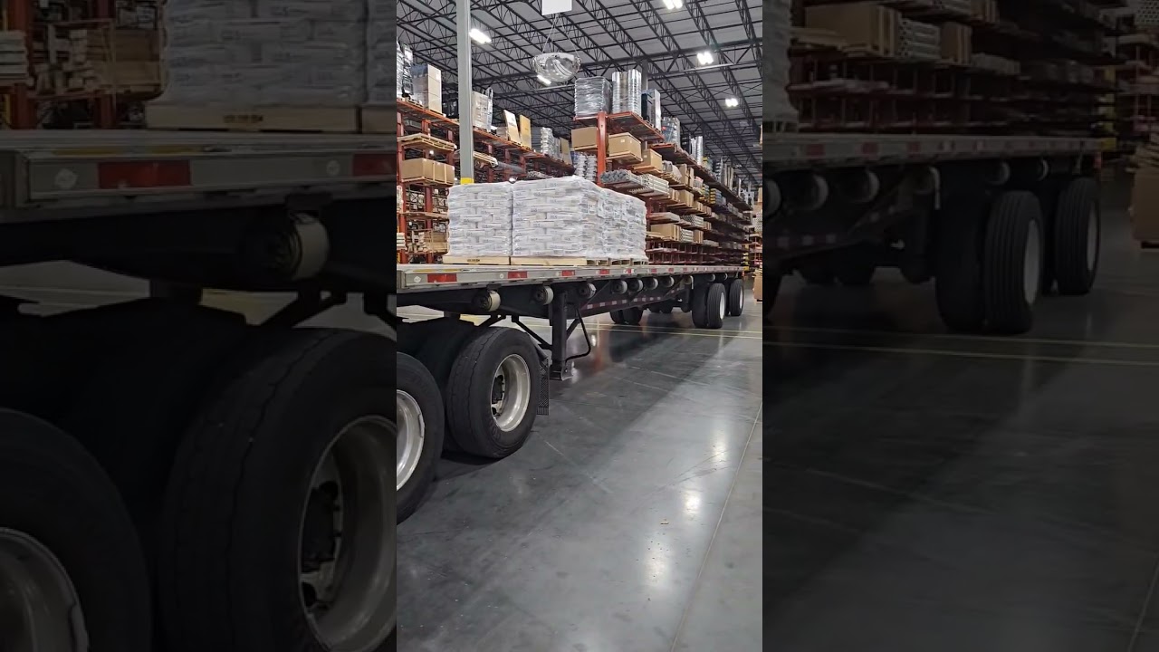 Unloading inside the warehouse 