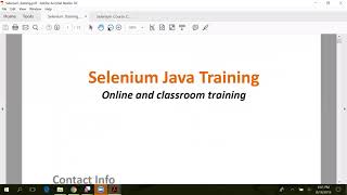 Selenium Introduction and CourseContent