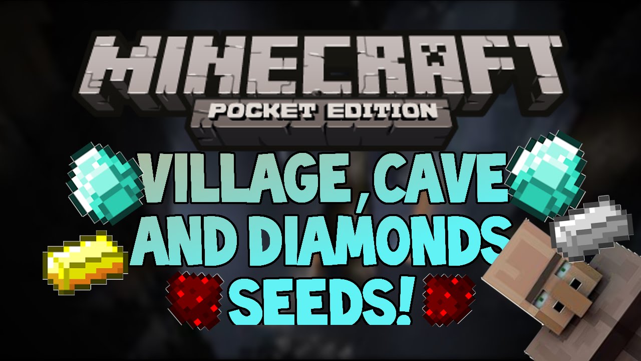 Village,ENORMOUS Cave, 8 Diamonds SEED Epic MCPE Seed Minecraft