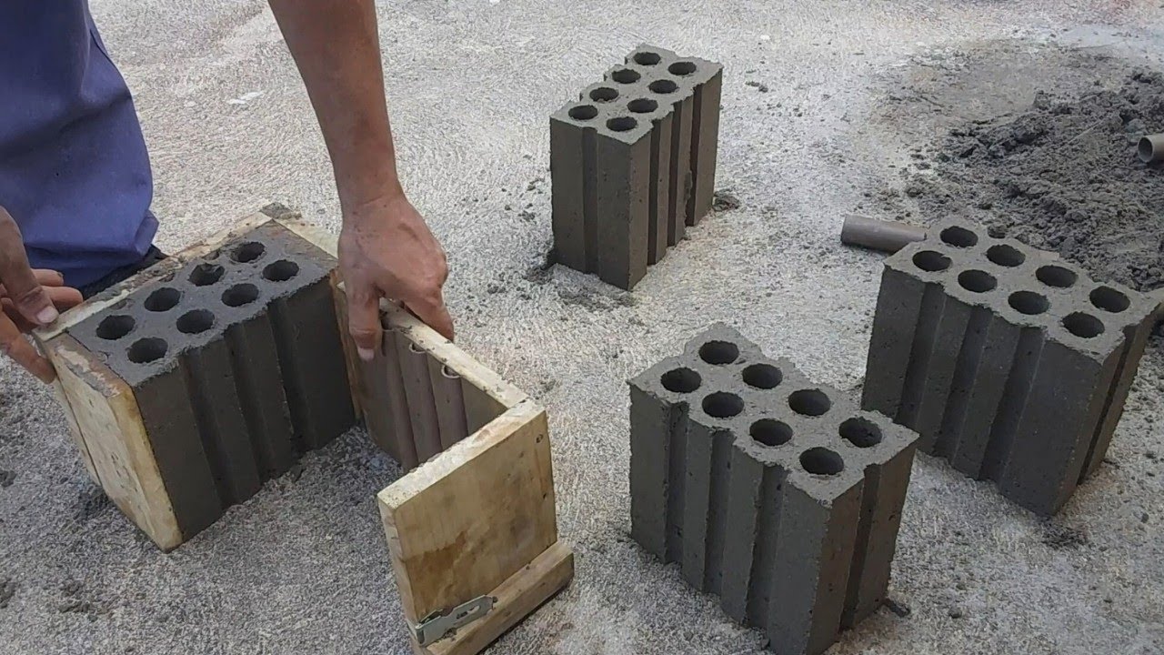 Como Fazer Tijolos de Cimento, Areia e TERRA com Forma de Tábua