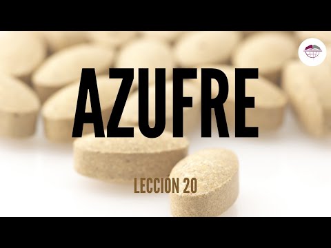 20. OLIGOELEMENTOS: AZUFRE (NUTRICIÓN ORTOMOLECULAR)