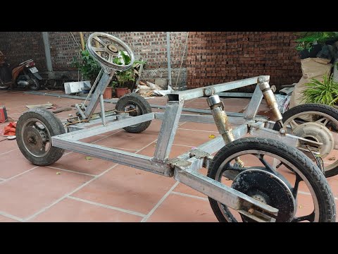 Video Chế ô tô 4 chỗ ngồi - khung sàn,vô lăng,giảm xóc p1 - youtube