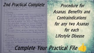 Physical Education Practical File Class 11th/12th / Practical 2 Asanas for each Lifestyle Disease