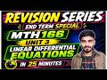 MTH 166 Unit 3 Revision in 30 Minutes || Linear differential equation || Revision Series End Term