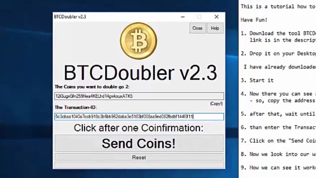 bitcoin duplex btc doubler - YouTube