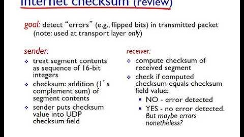 Networking: Unit 5 - Link Layer - Lesson 3, EDC, Checksumming, CRC