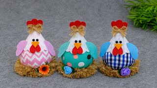 Beautiful, simple, quick🐔Cute chickens out of fabric and felt🥚You will love this idea😍
