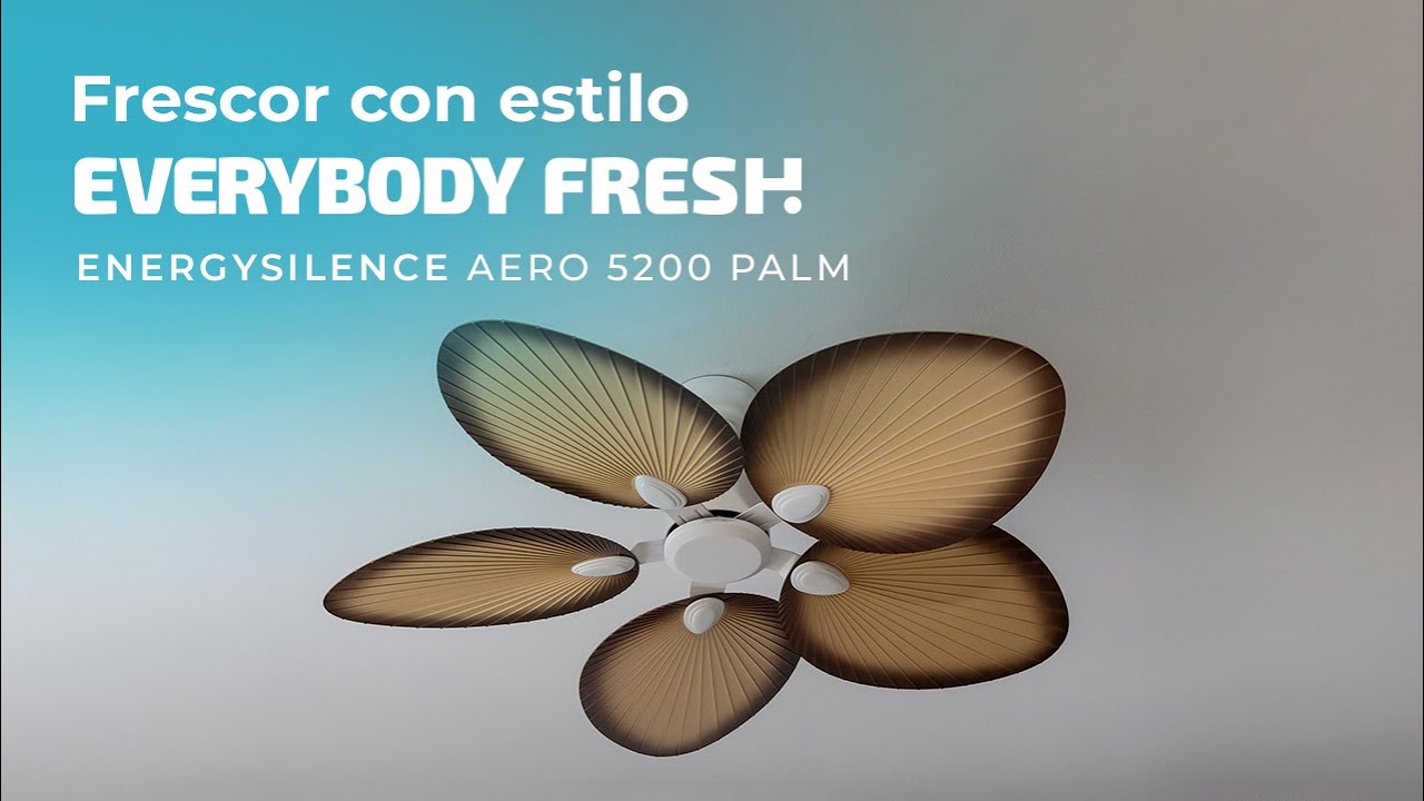 Ventilador de teto EnergySilence Aero 5200 Palm de 35W com controle remoto e temporizador.