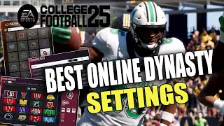 EA College Football 25 | BEST ONLINE DYNASTY SETTINGS!