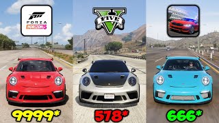 Porsche 911 GT3 RS Top Speed in Forza Horizon 5 , GTA 5 and Car Driving School Simulator screenshot 5