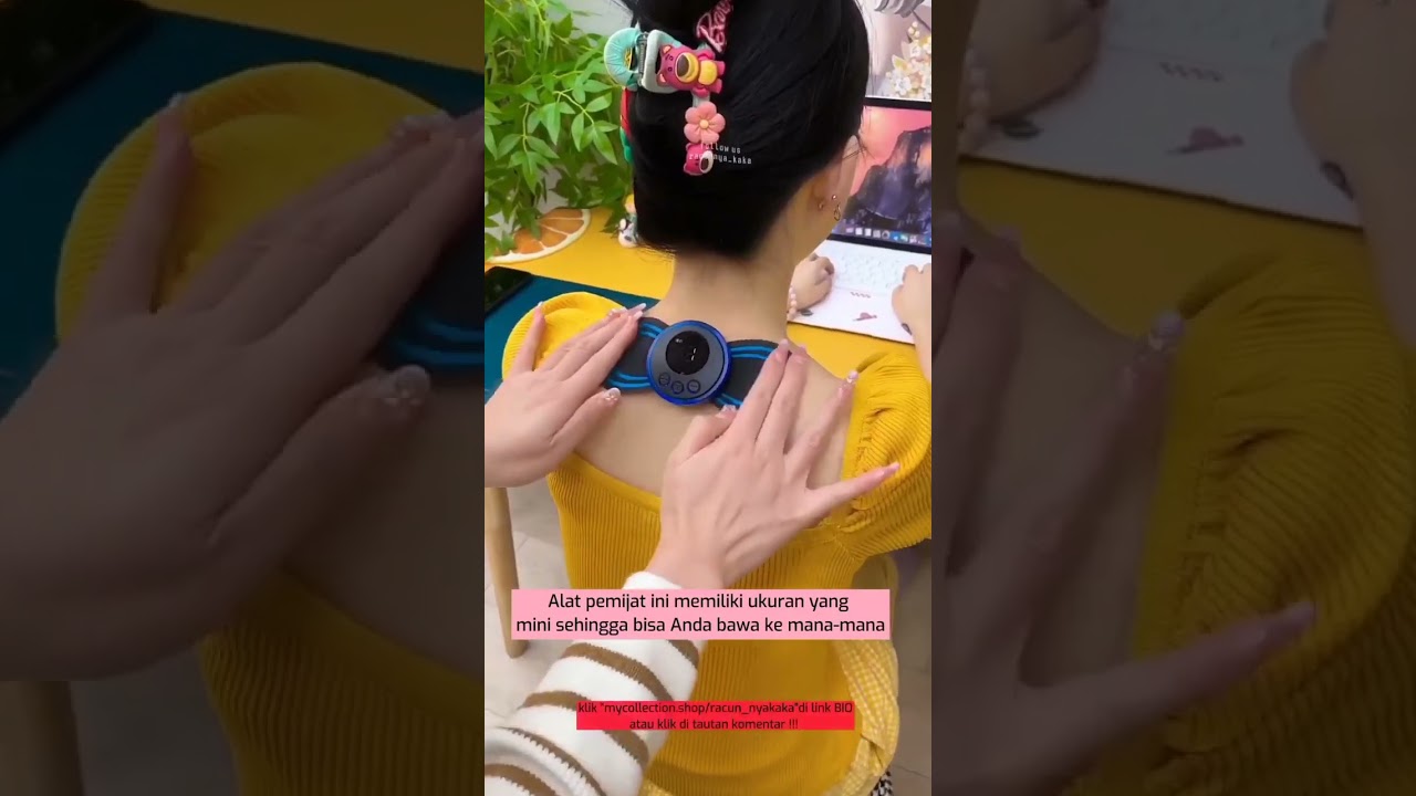 Alat Pijat Mini Portable EMS Leher Neck Massager Alat Pijat Elektrik Terapi Punggung