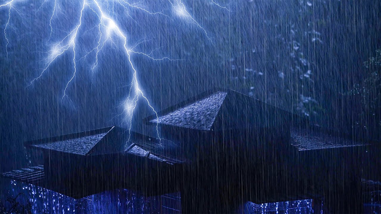 Alivia el Estrés y Duerme Rápido 🌧️ Sonido de Lluvia y Truenos Toda la ...