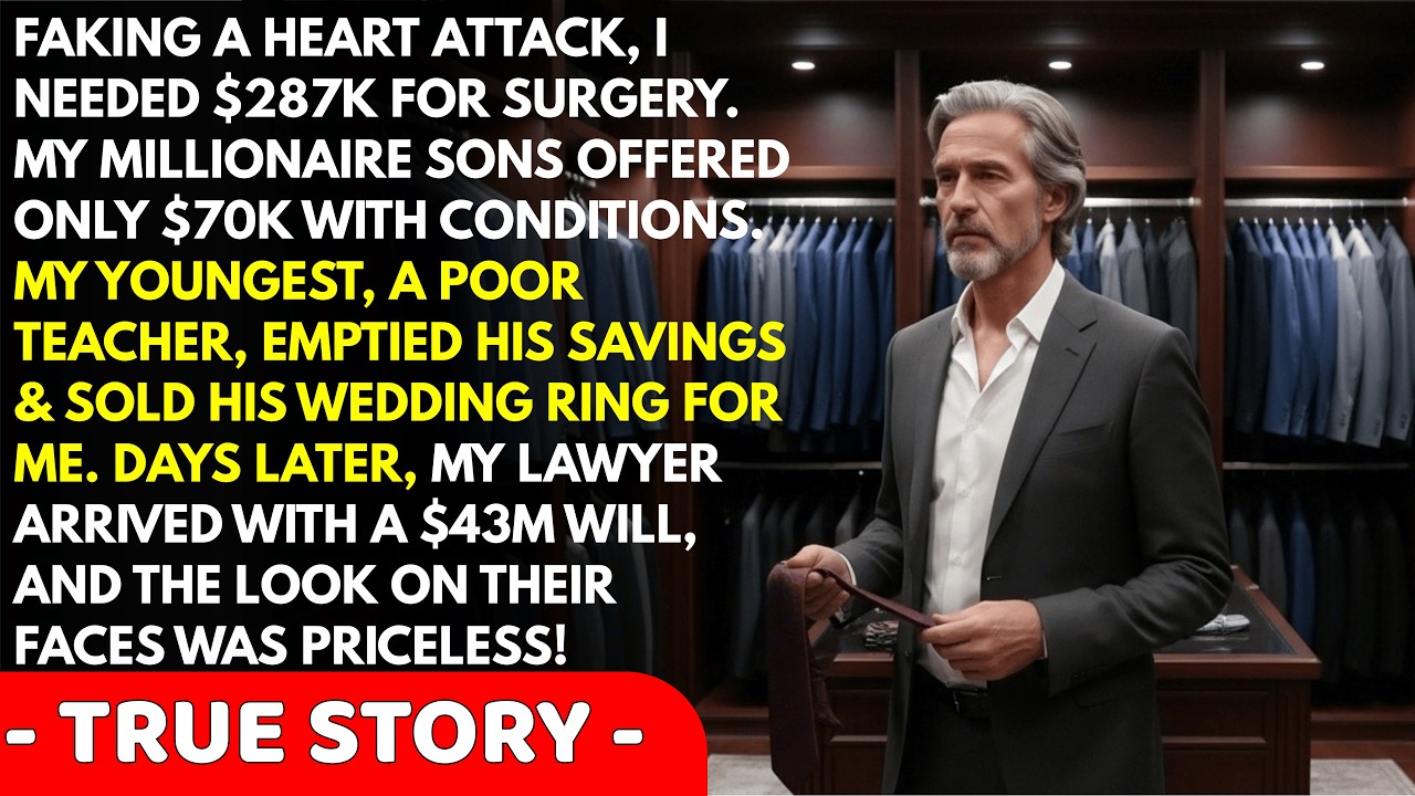 I Faked A $287K Heart Surgery. My Rich Sons Gave Nothing, But My Poor Teacher Son Gave Everything.
