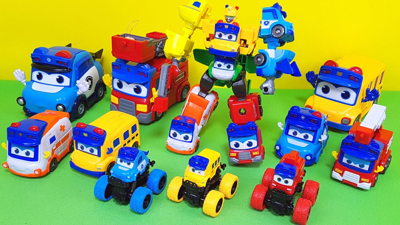 고고버스 플레이세트 경찰차 소방차 스쿨버스 병원버스 로봇 장난감