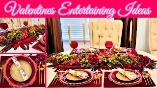 💖Romantic Glam Valentines Tablescape ~ Valentines Decor Ideas