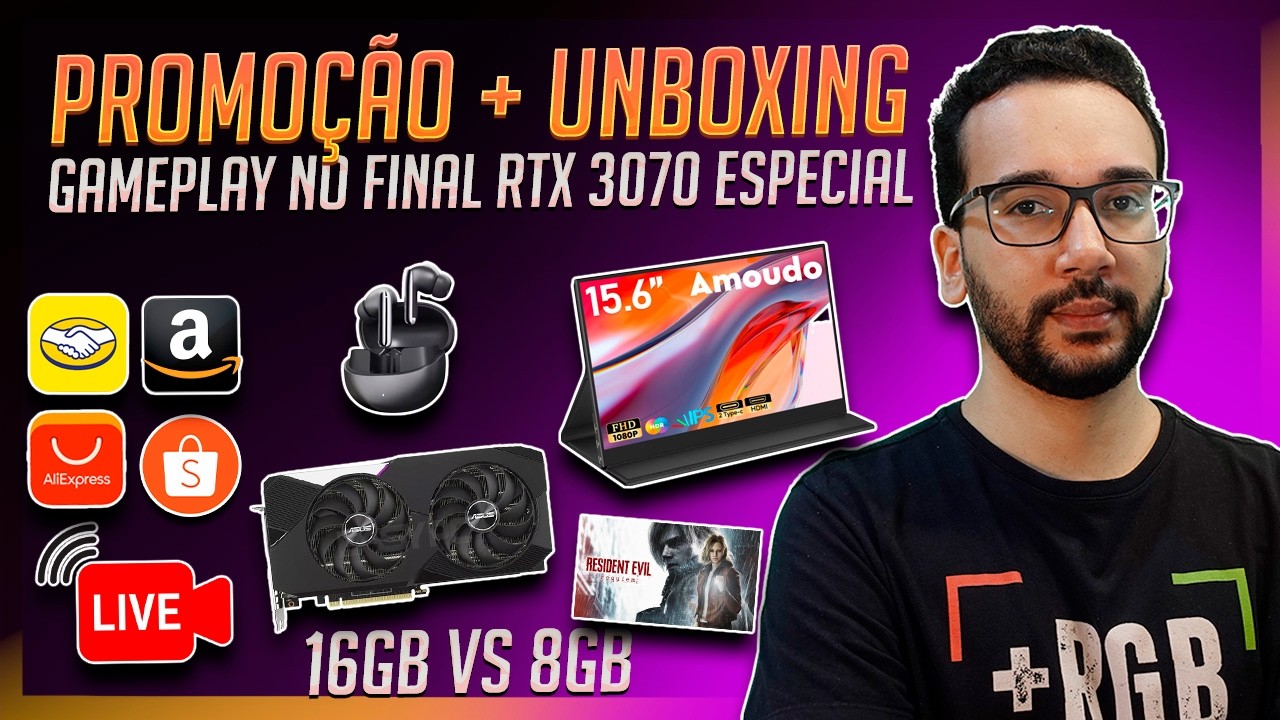 AO VIVO!  Promoções, Unboxing e Gameplay! AliExpres, Shopee, Mercado Livre, Amazon e mais!