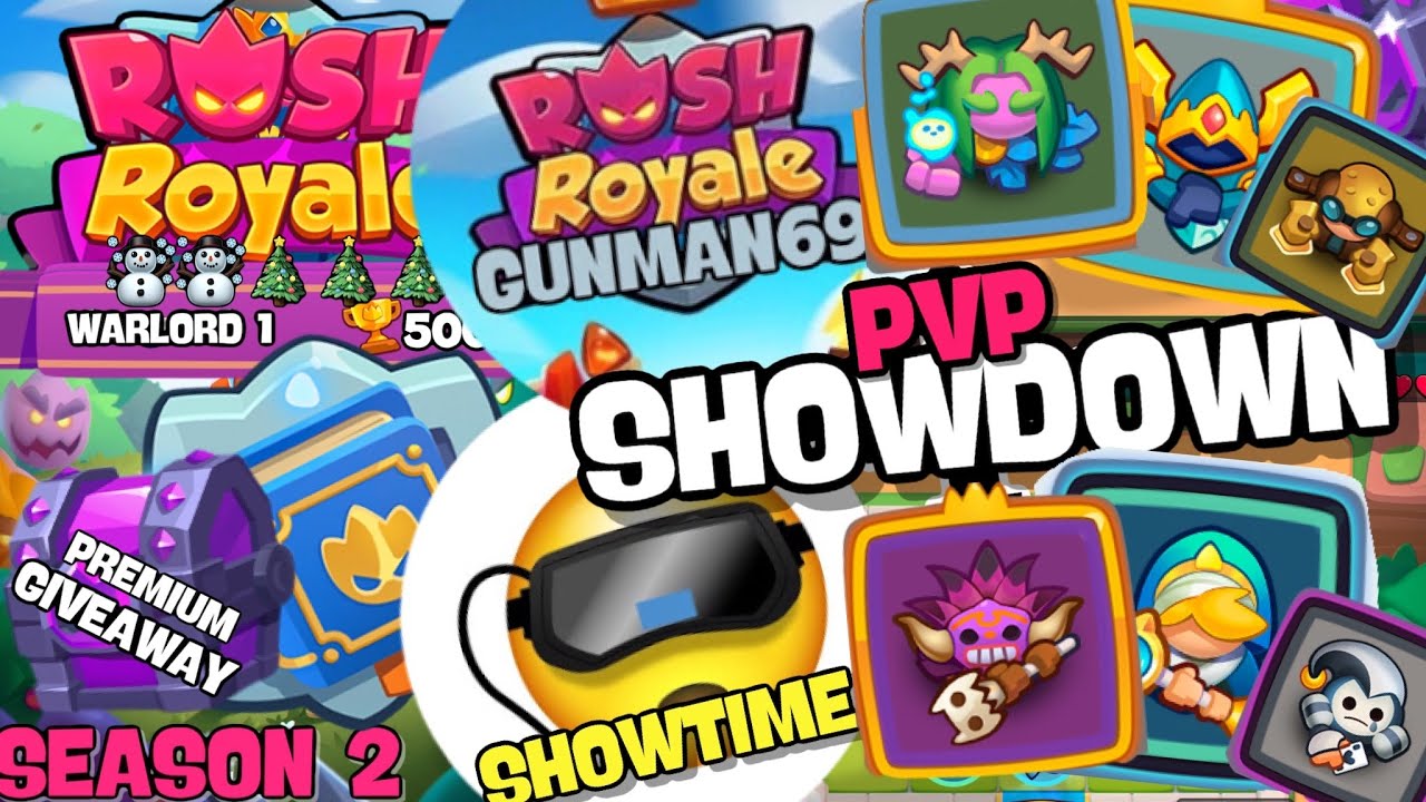 RUSH ROYALE \\SHOWTIME VS GUNMAN69 //CREATOR SHOWDOWN 😱// PREMIUM PASS GIVEAWAYS