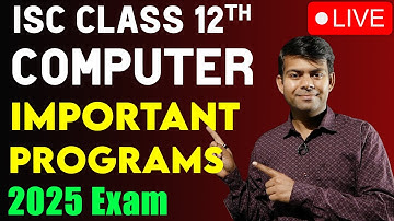 IMPORTANT PROGRAMS - ISC Class 12 Computer Science 2025 Exams - Live #amplifylearning