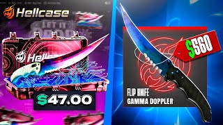 HELLCASE I PULLED FLIP KNIFE GAMMA DOPPLER IN THE CHEAP CASE BATTLE! - HELLCASE PROMO CODE 2024