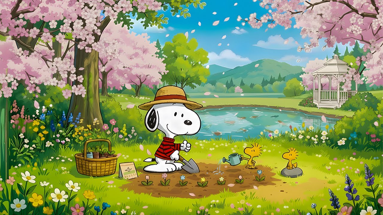 Snoopy Peaceful Spring Gardening | Calm Lofi for Focus, Relaxing & Studying