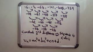 Nth terms of Linear, Quadratic and Cubic Sequences with regression technology Old Casio