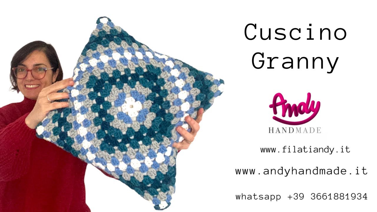 Cuscino Granny Uncinetto