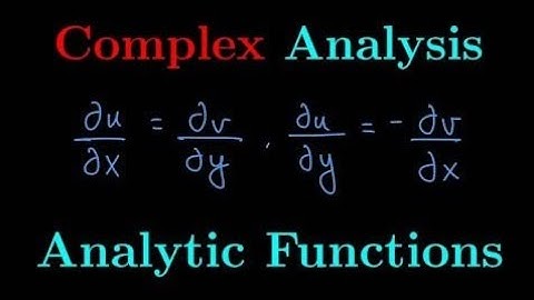 Complex Analysis || Analytic Function ||Cauchy  Riemann